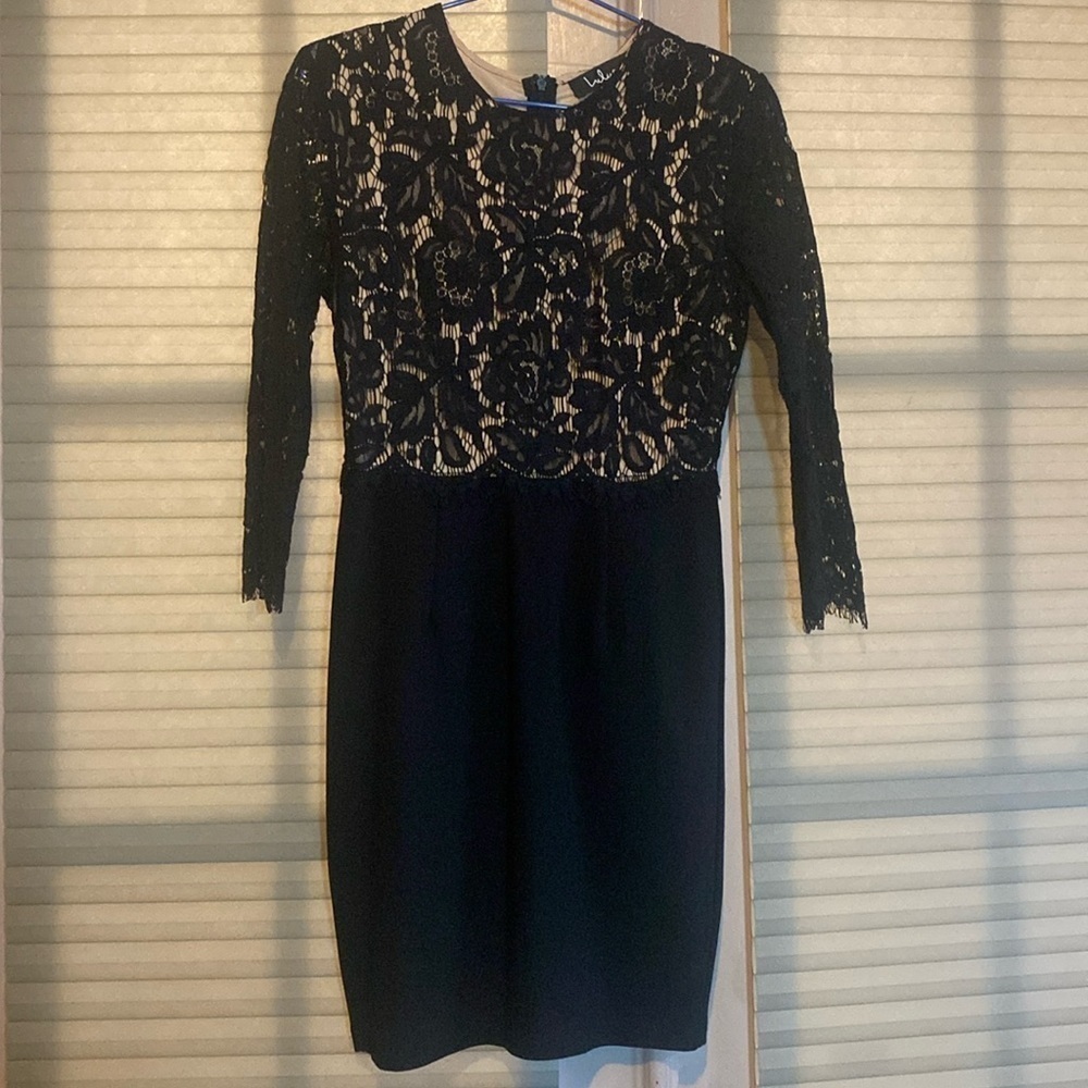 Lulu’s She Knows Black Lace Bodycon Dress /‎ Size Small
